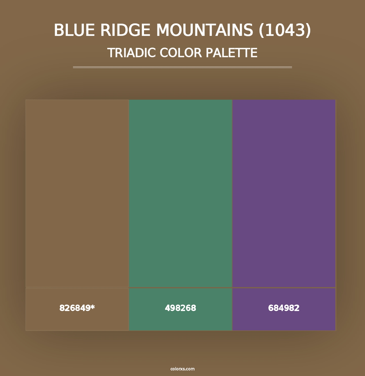 Blue Ridge Mountains (1043) - Triadic Color Palette