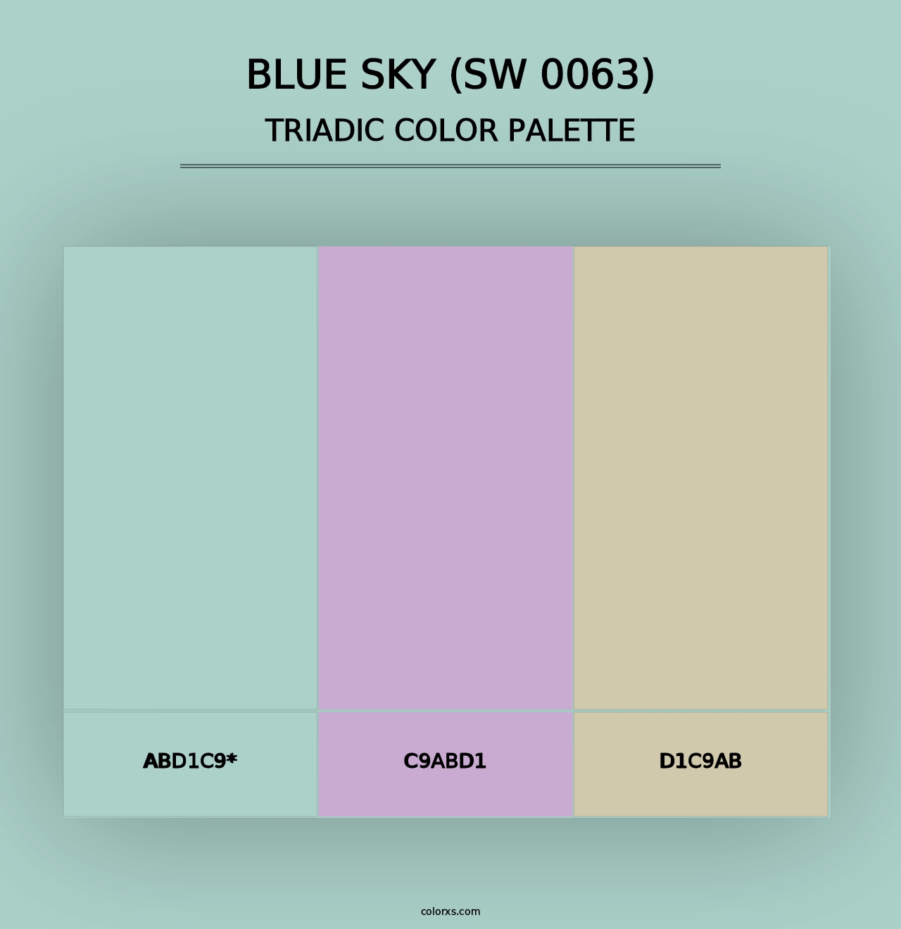 Blue Sky (SW 0063) - Triadic Color Palette