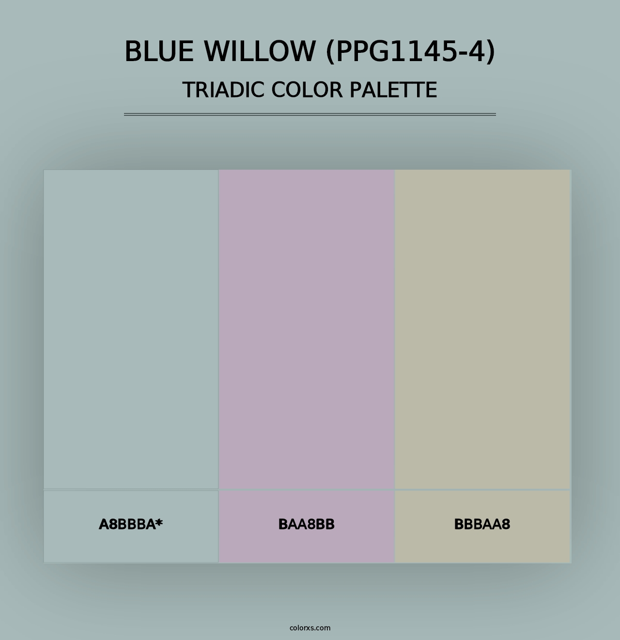 Blue Willow (PPG1145-4) - Triadic Color Palette