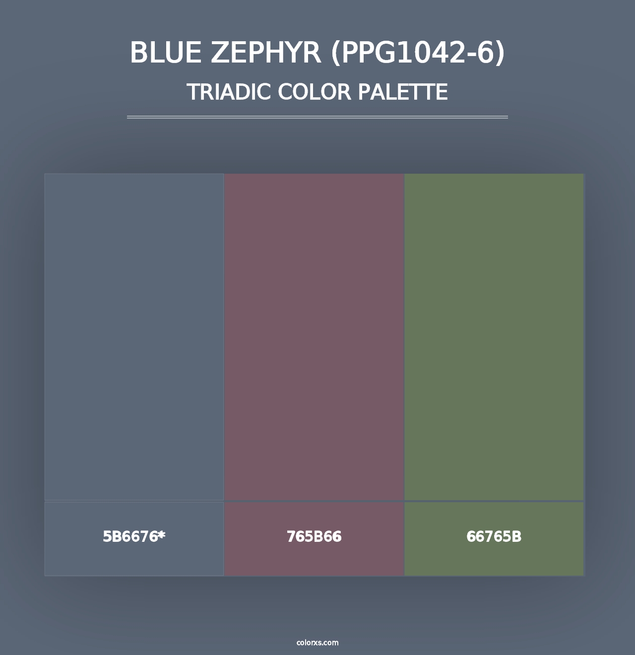 Blue Zephyr (PPG1042-6) - Triadic Color Palette