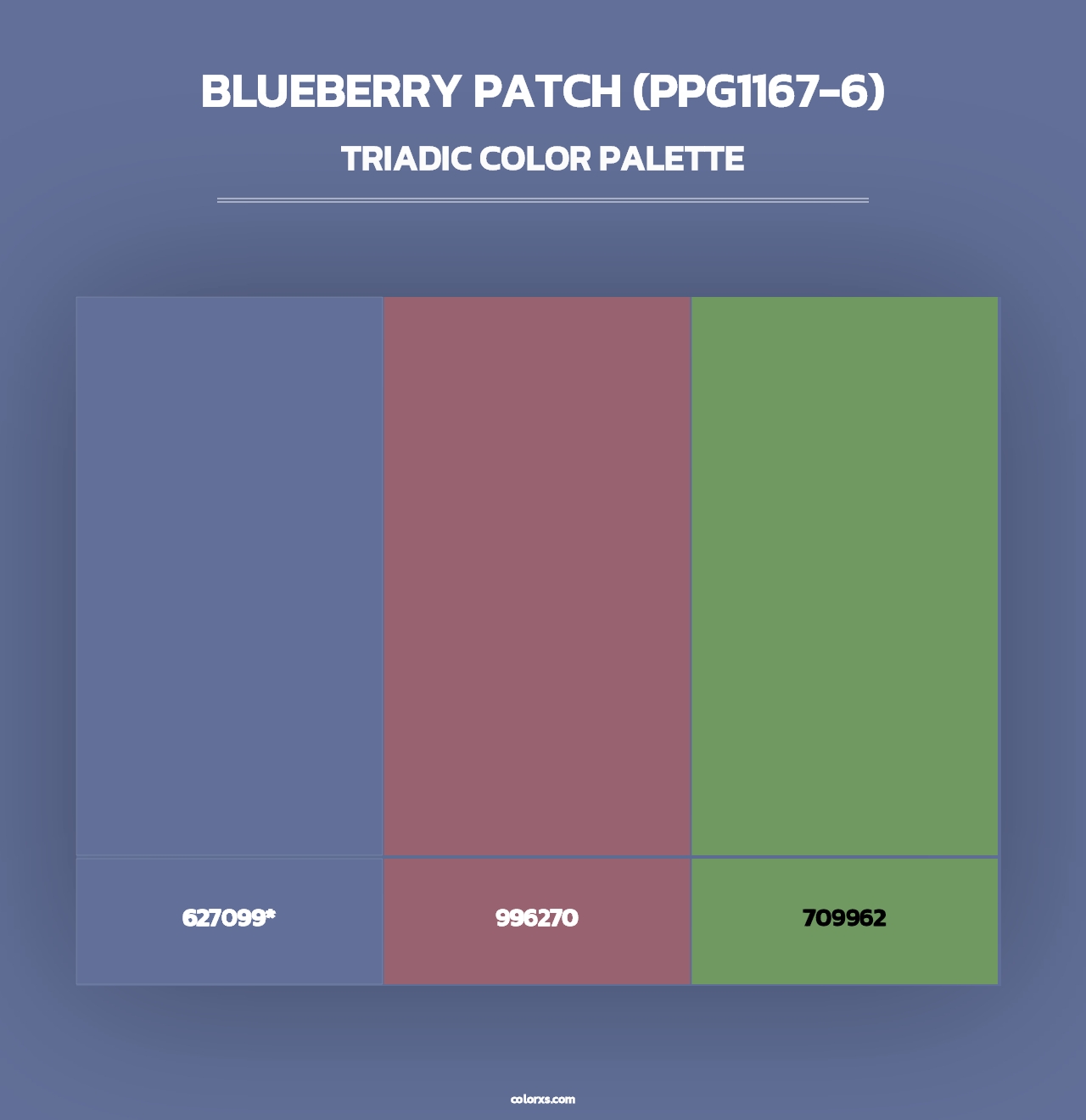 Blueberry Patch (PPG1167-6) - Triadic Color Palette