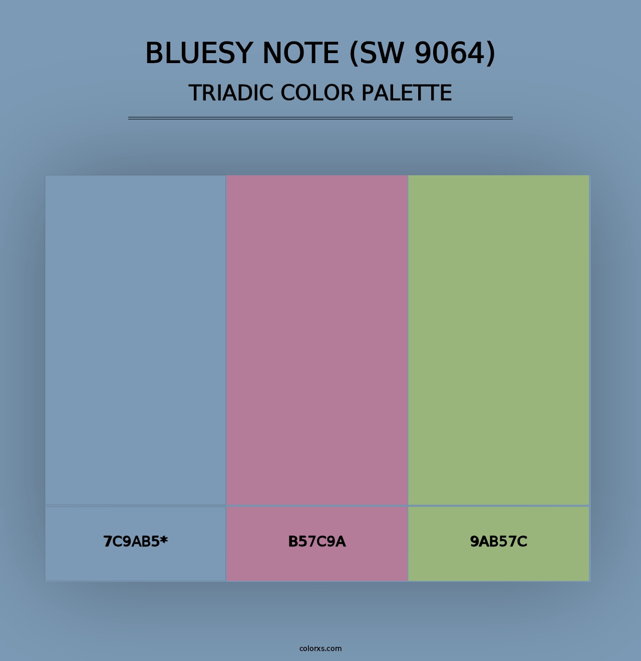 Bluesy Note (SW 9064) - Triadic Color Palette