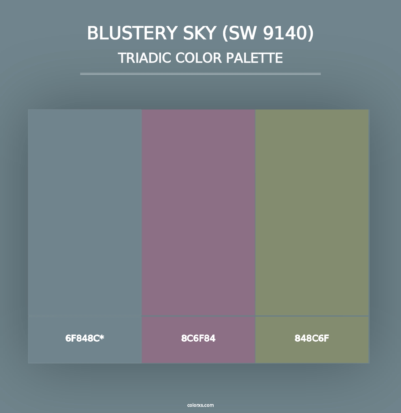 Blustery Sky (SW 9140) - Triadic Color Palette