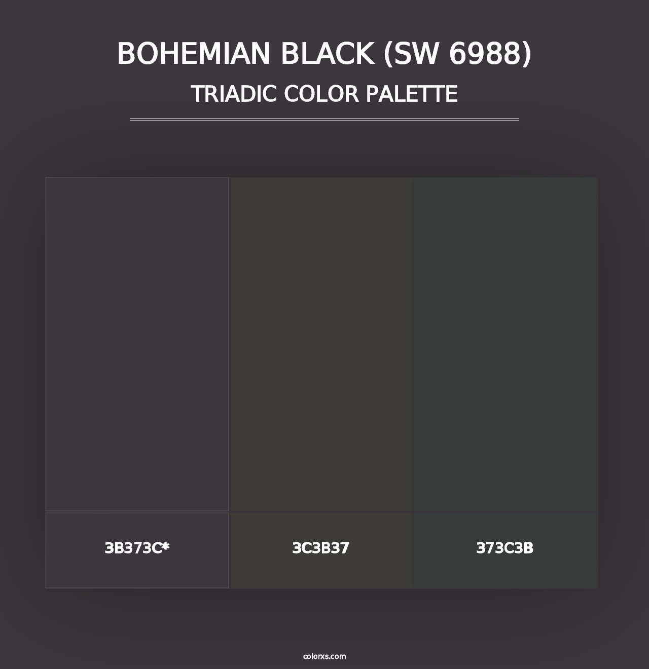 Bohemian Black (SW 6988) - Triadic Color Palette