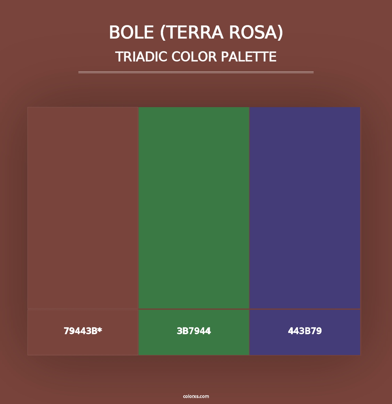 Bole (Terra Rosa) - Triadic Color Palette