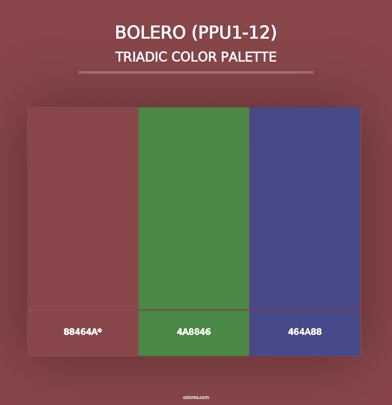 Bolero (PPU1-12) - Triadic Color Palette