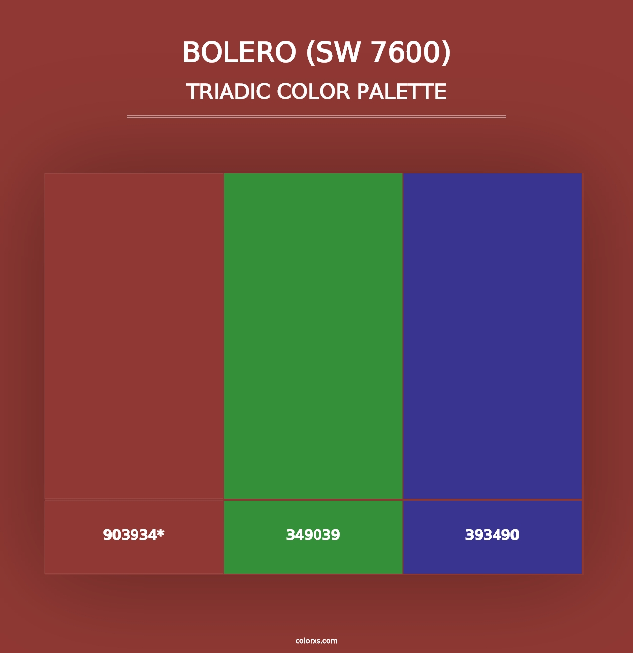 Bolero (SW 7600) - Triadic Color Palette