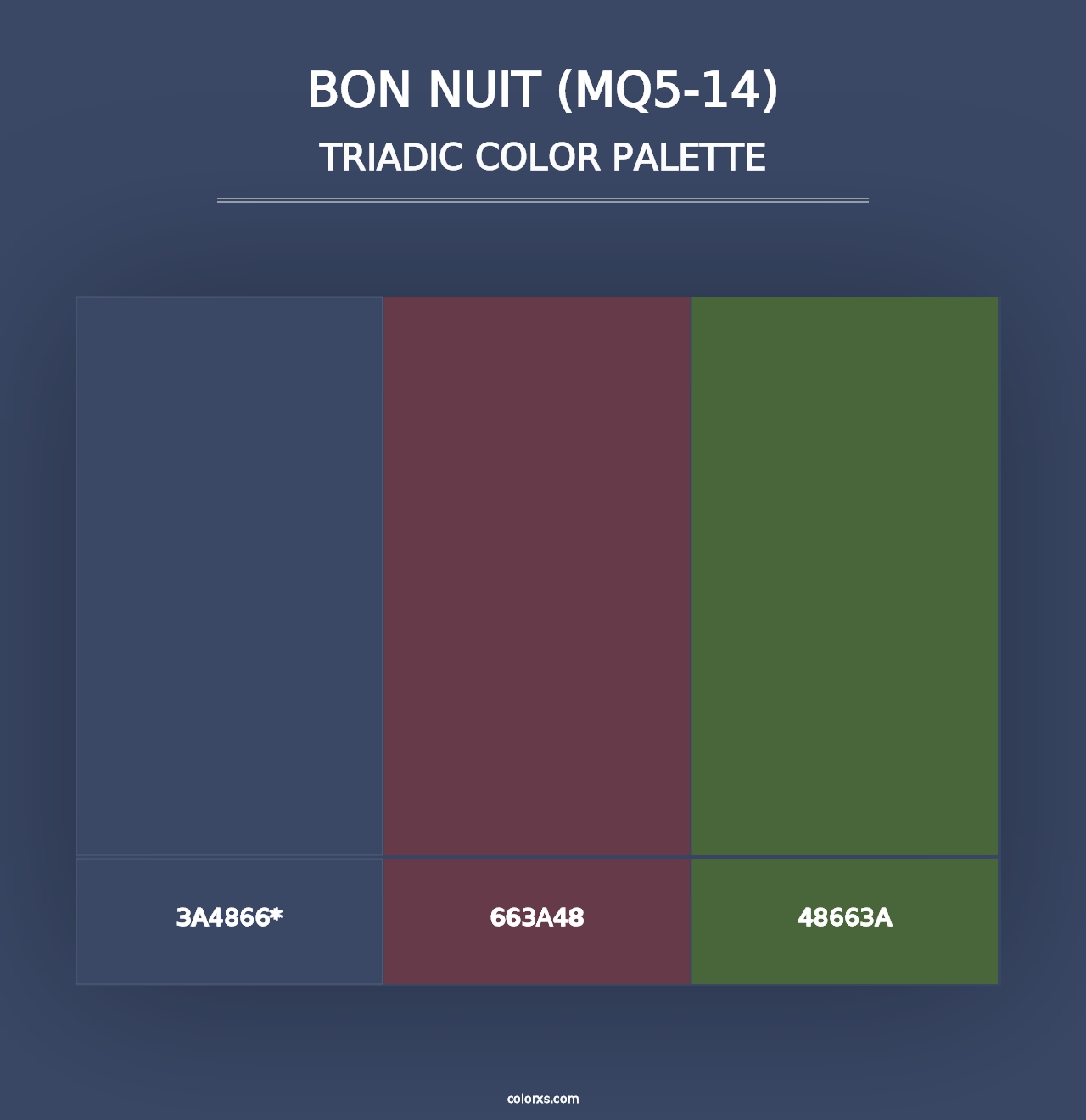 Bon Nuit (MQ5-14) - Triadic Color Palette