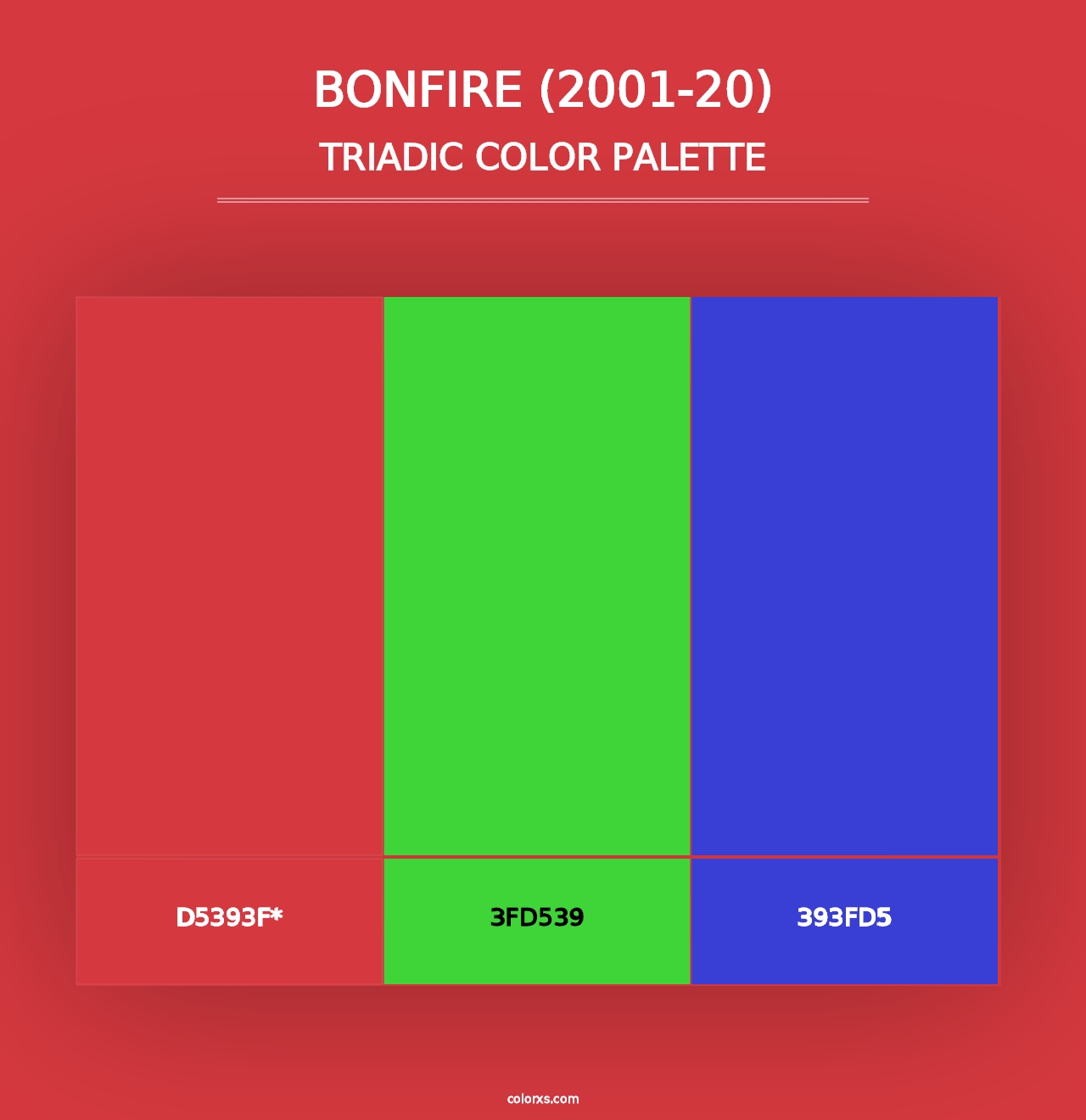 Bonfire (2001-20) - Triadic Color Palette