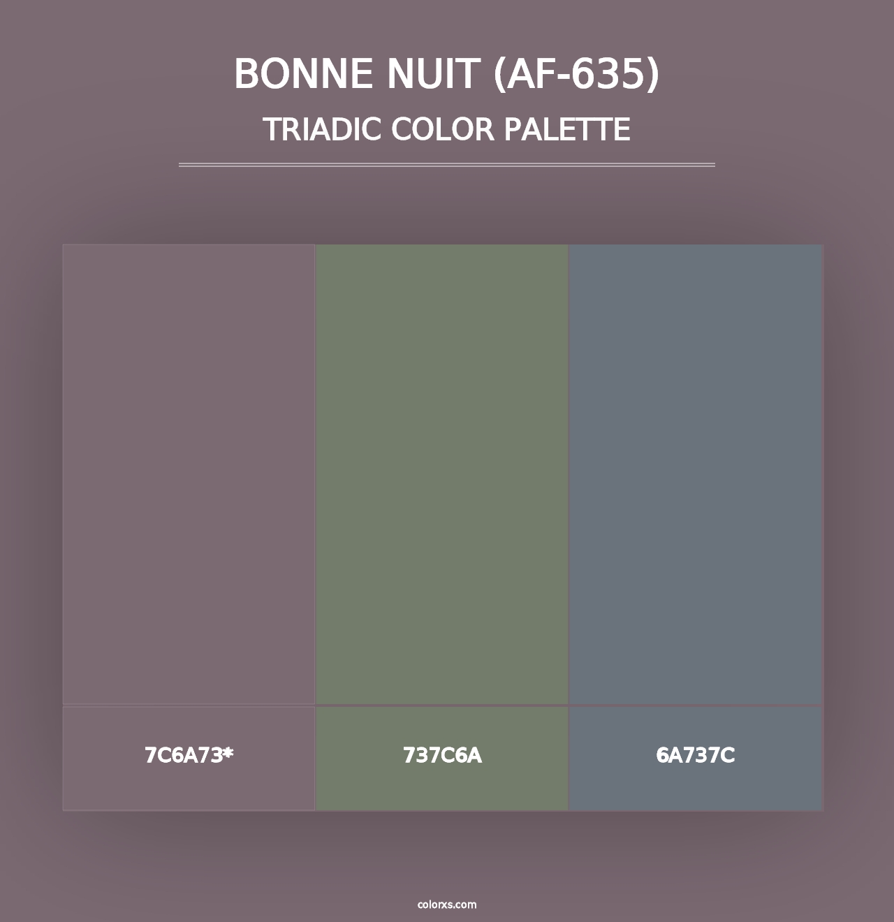 Bonne Nuit (AF-635) - Triadic Color Palette