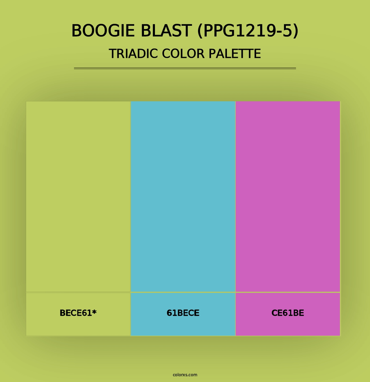 Boogie Blast (PPG1219-5) - Triadic Color Palette