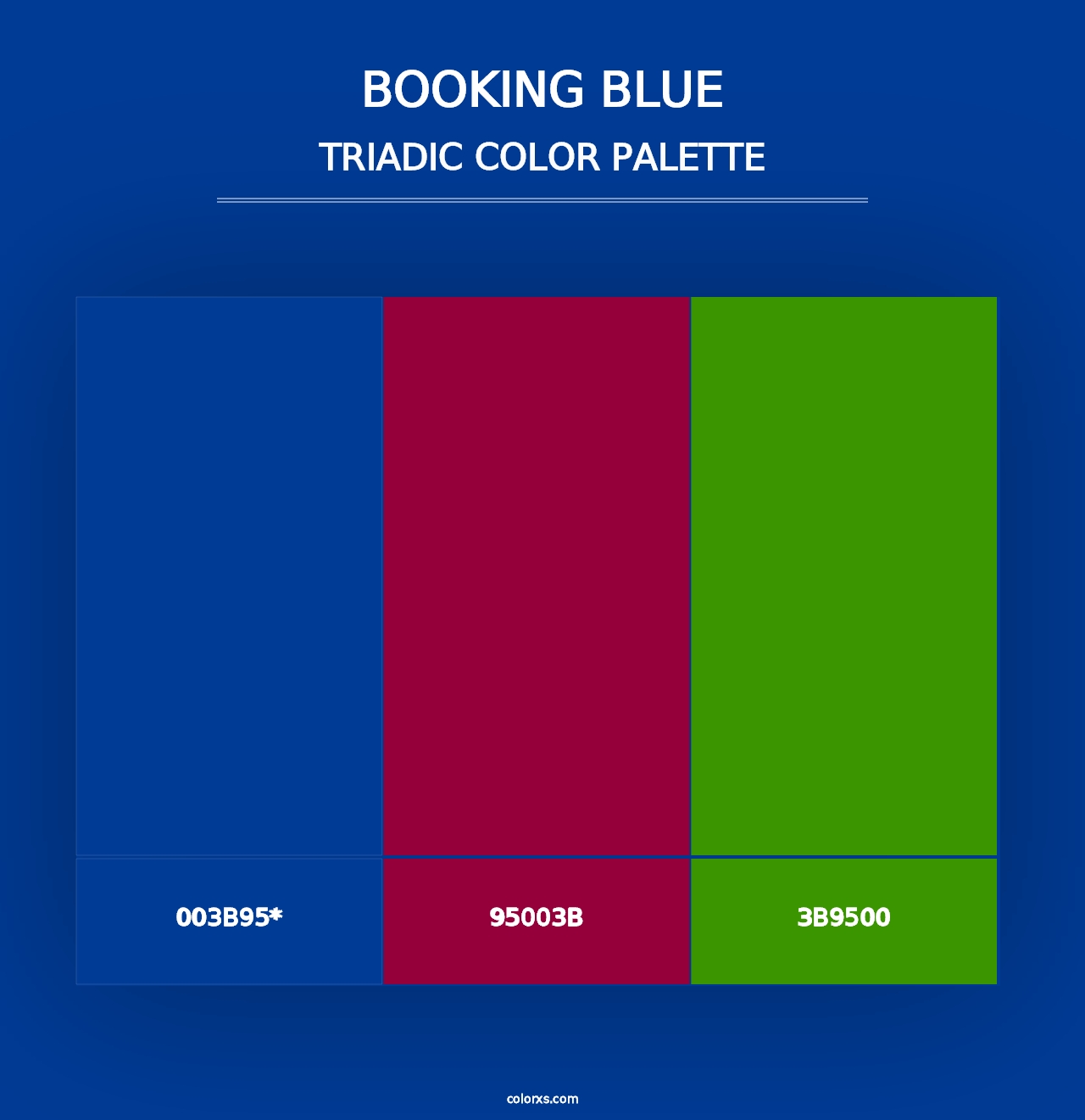 Booking Blue - Triadic Color Palette