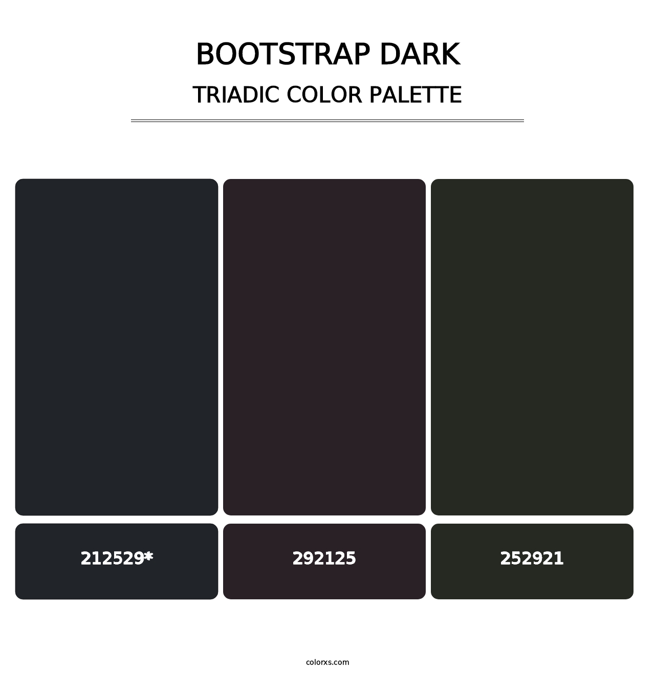 Bootstrap Dark - Triadic Color Palette