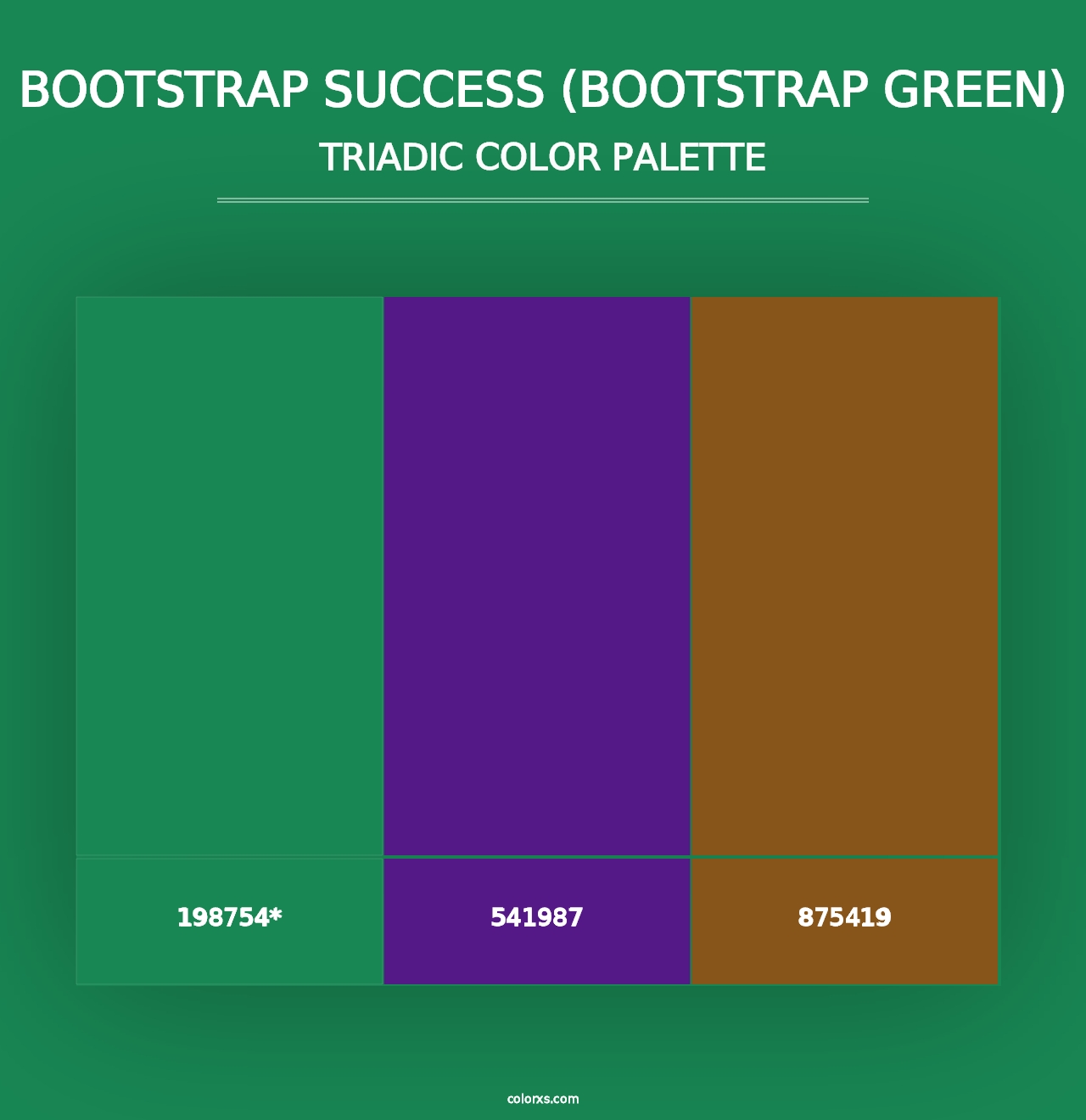 Bootstrap Success (Bootstrap Green) - Triadic Color Palette