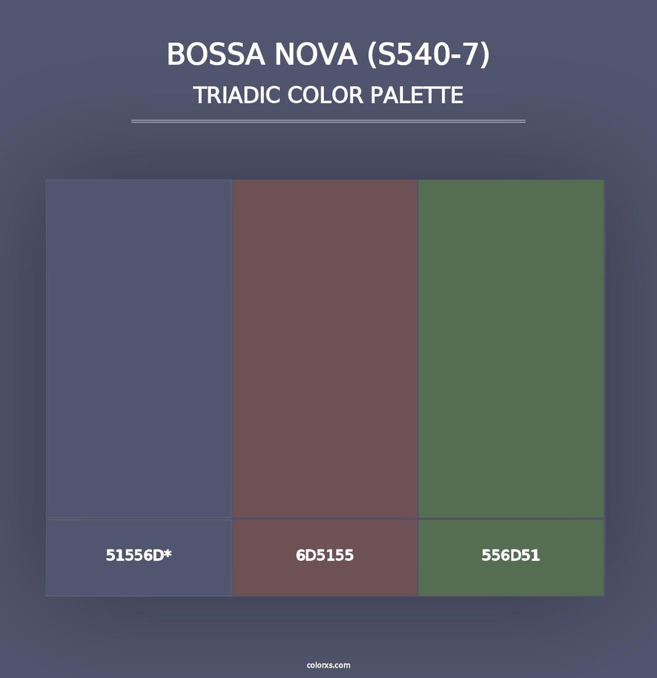 Bossa Nova (S540-7) - Triadic Color Palette