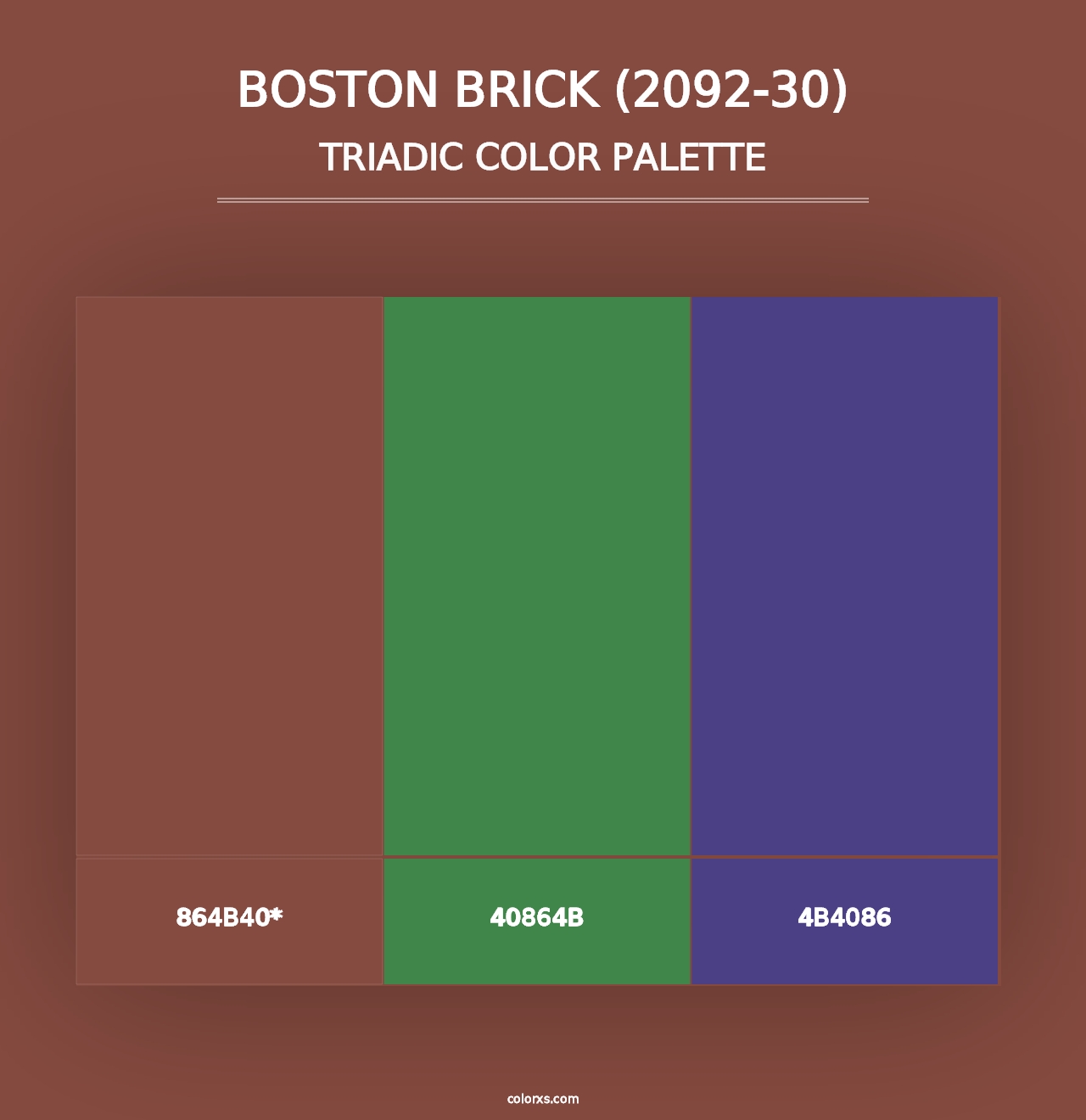 Boston Brick (2092-30) - Triadic Color Palette