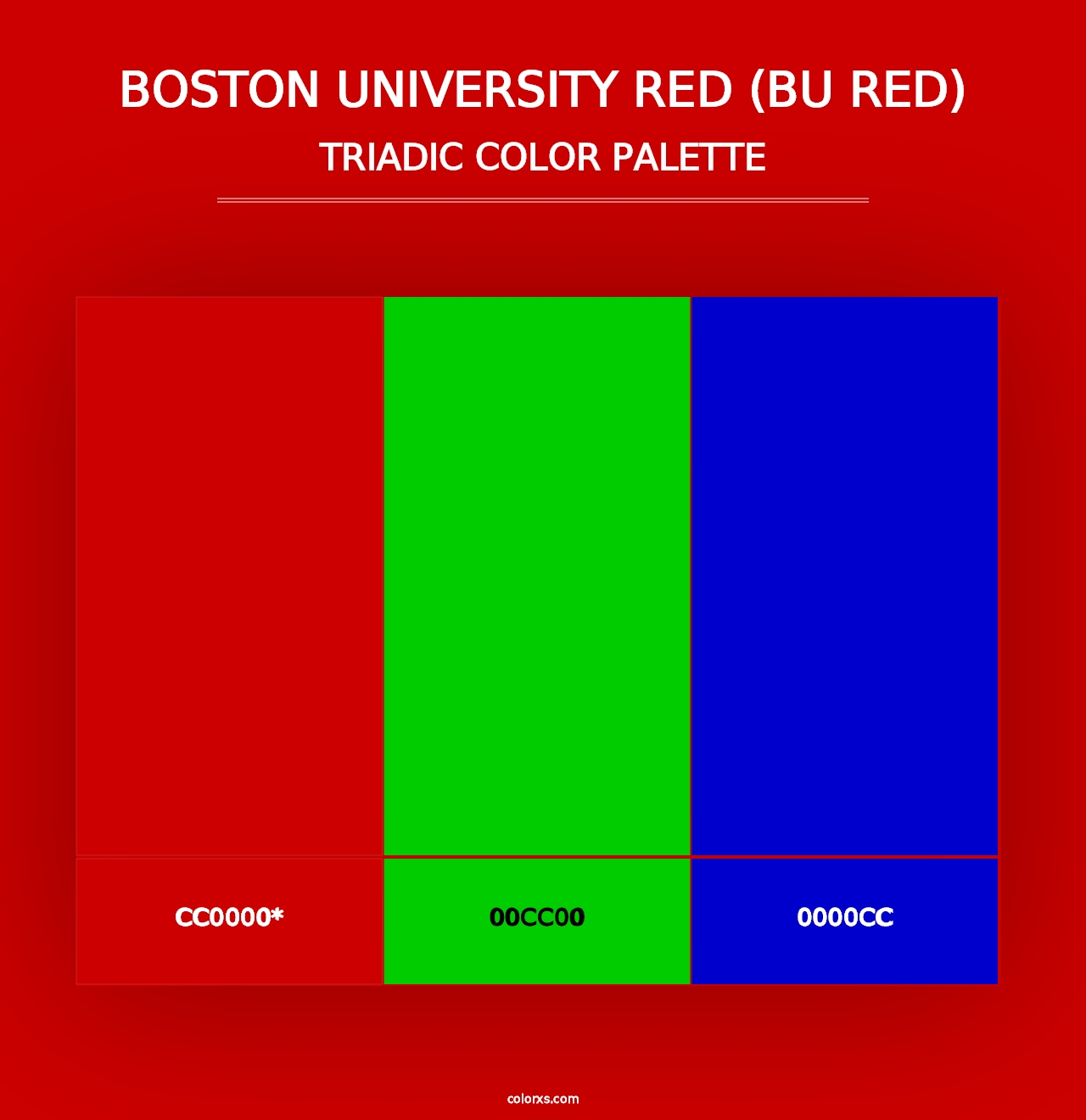 Boston University Red (BU Red) - Triadic Color Palette