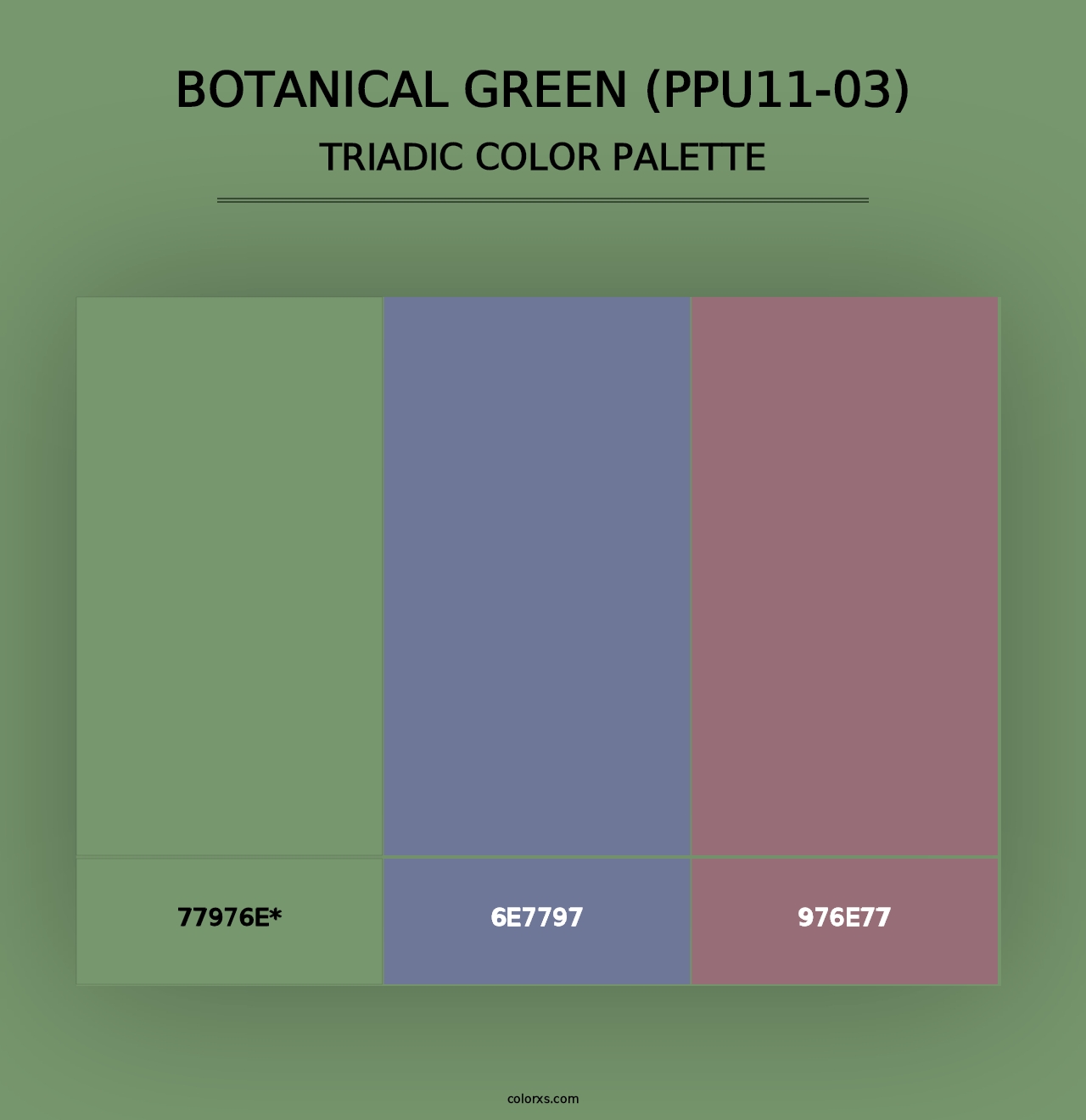 Botanical Green (PPU11-03) - Triadic Color Palette