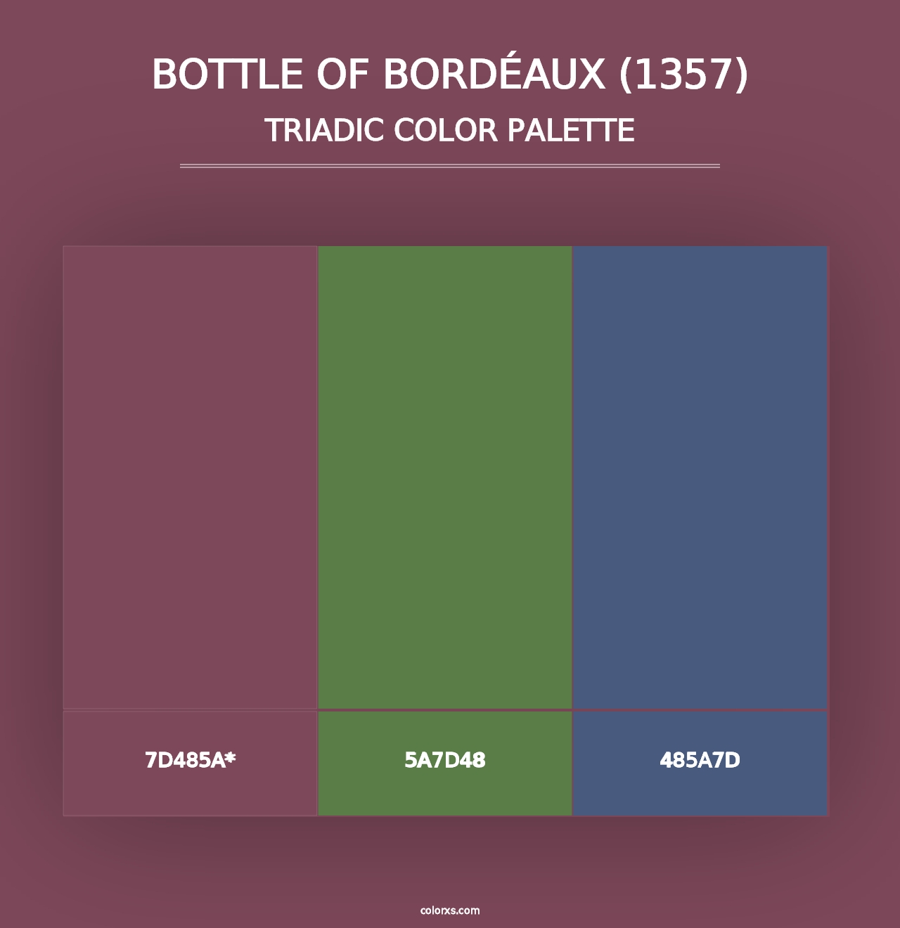 Bottle of Bordéaux (1357) - Triadic Color Palette