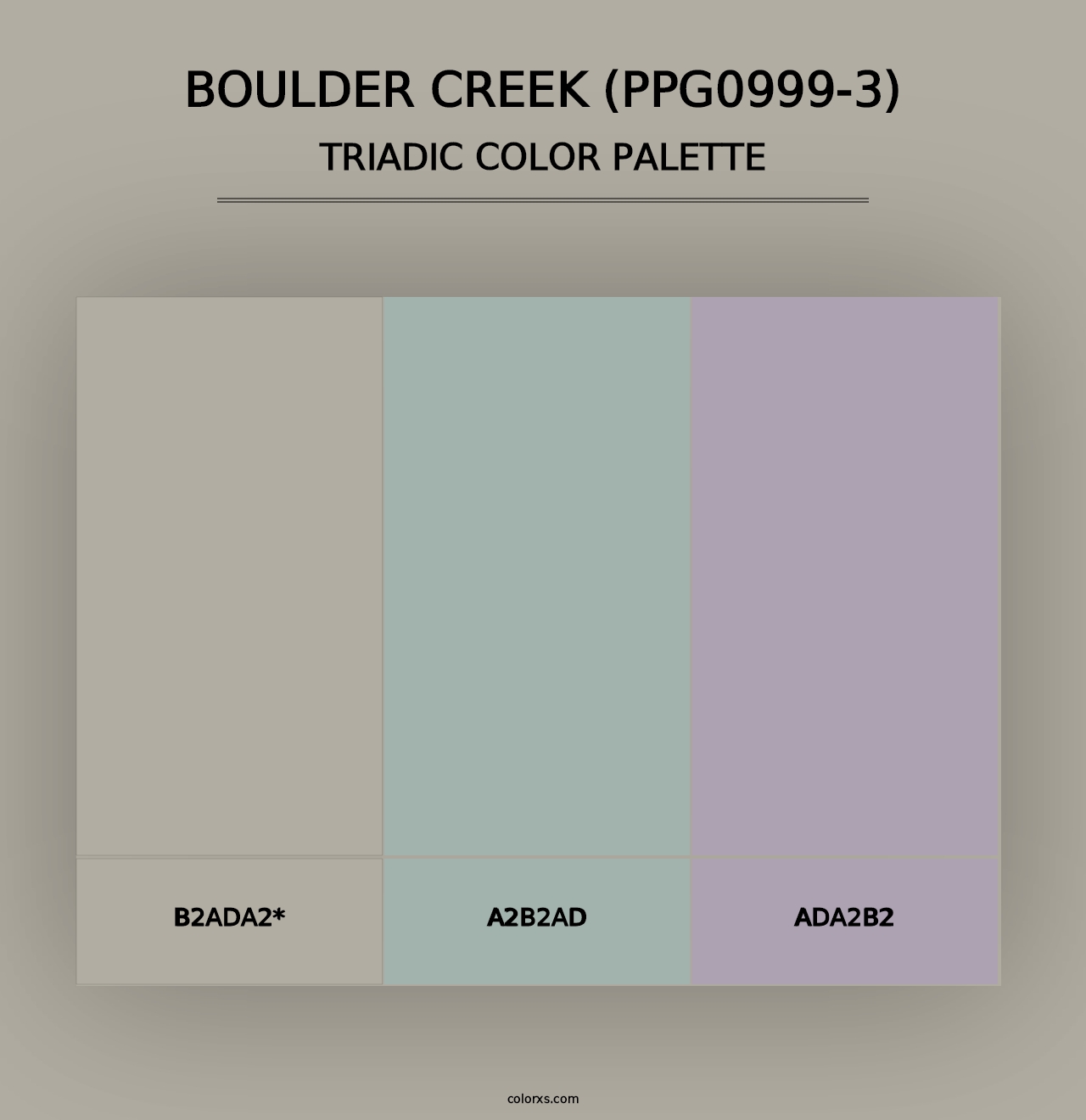 Boulder Creek (PPG0999-3) - Triadic Color Palette