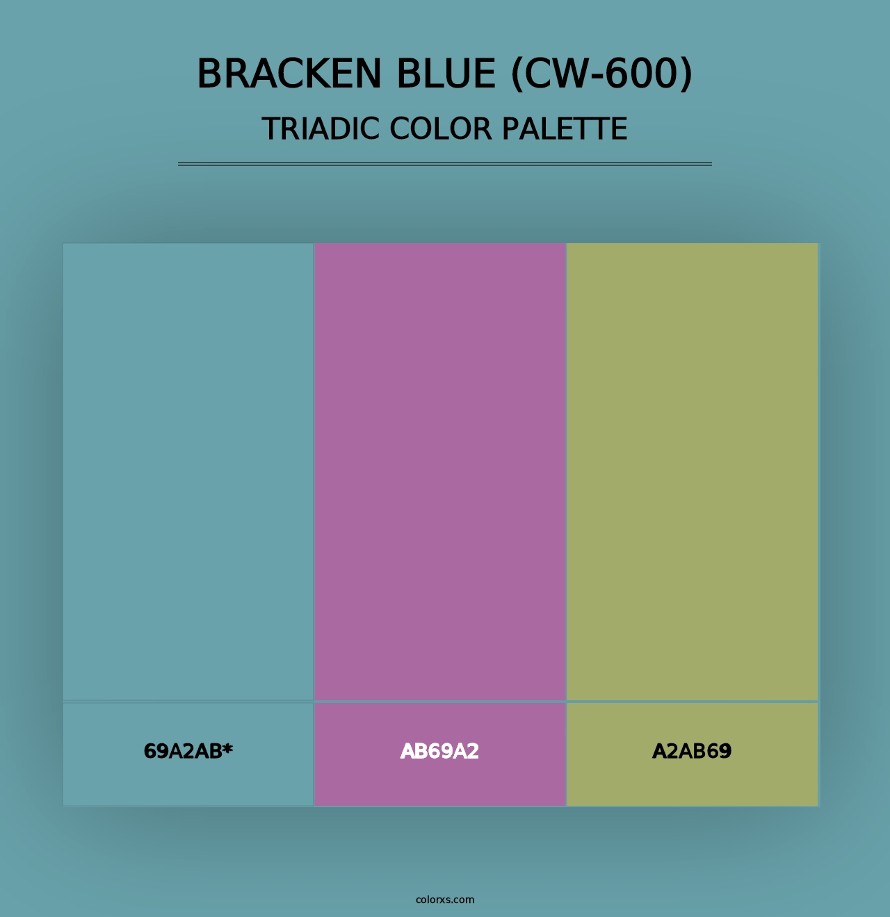 Bracken Blue (CW-600) - Triadic Color Palette