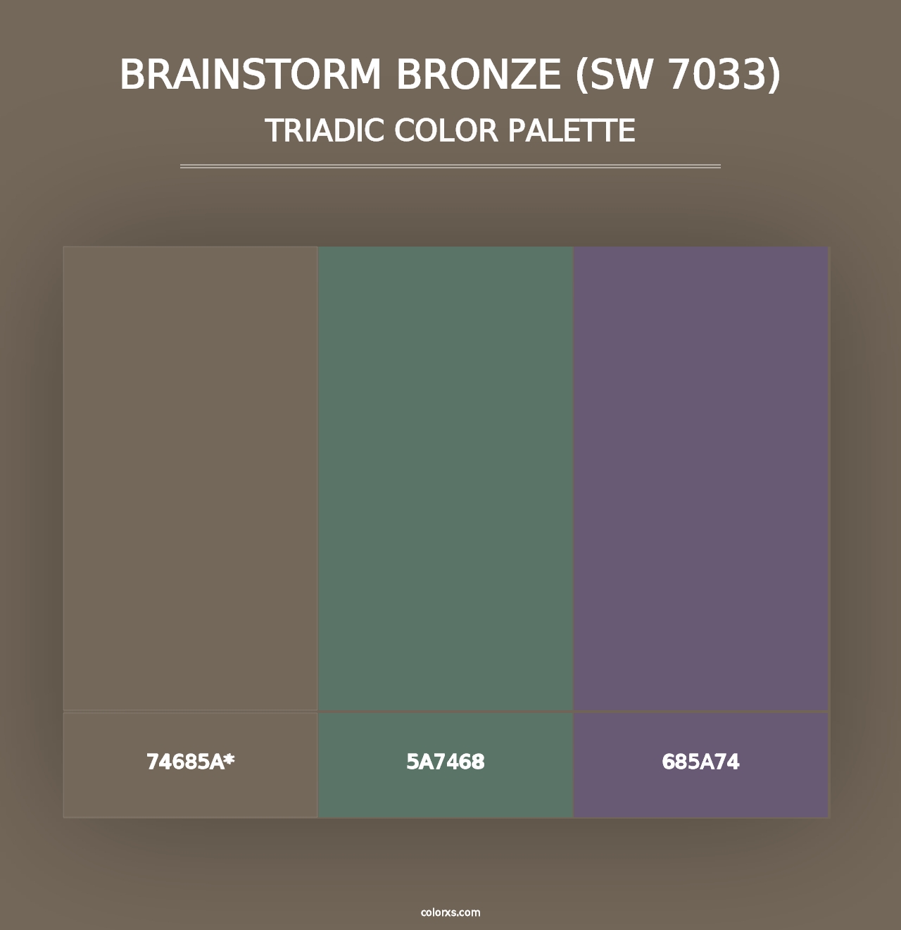 Brainstorm Bronze (SW 7033) - Triadic Color Palette