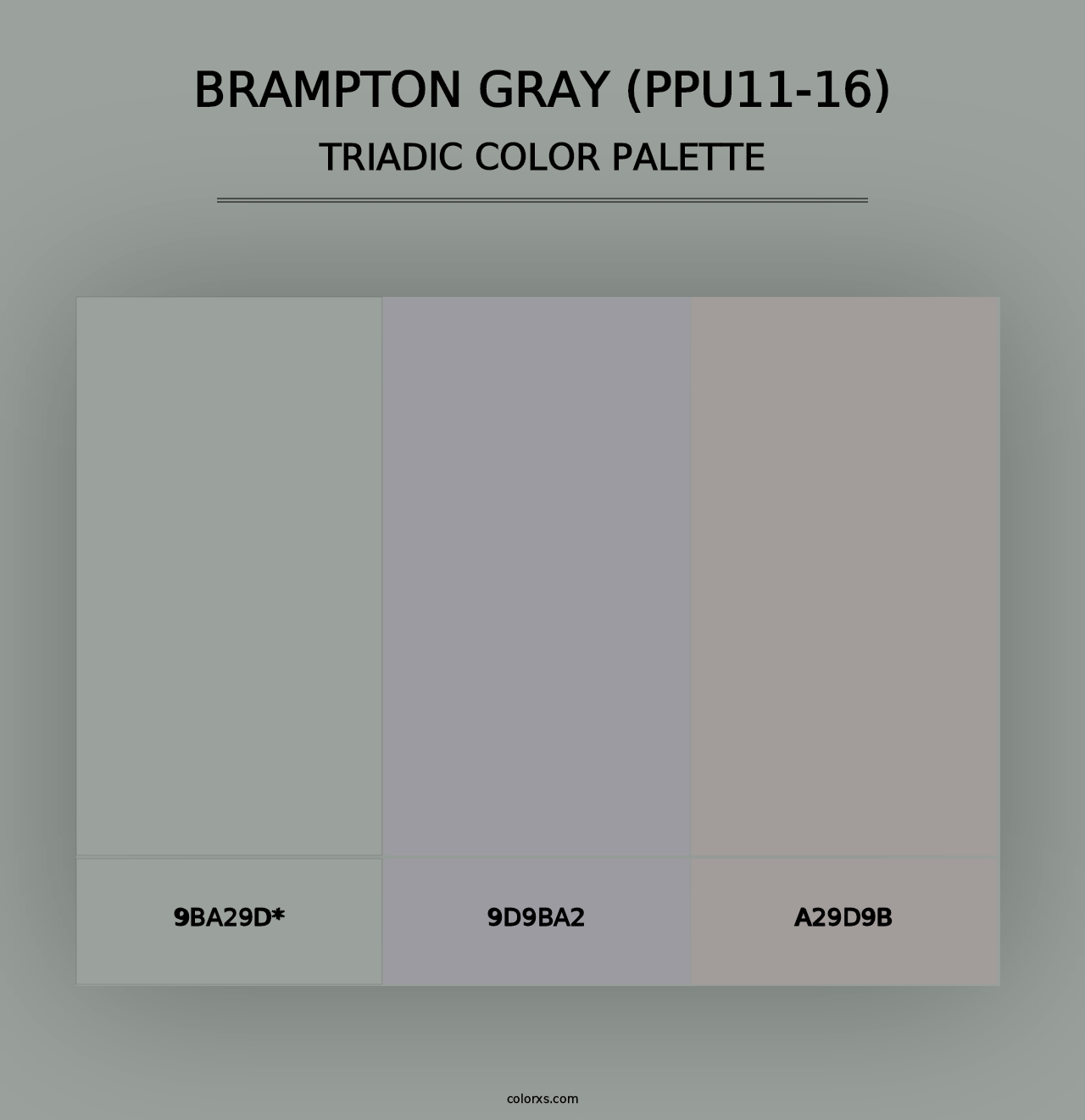 Brampton Gray (PPU11-16) - Triadic Color Palette