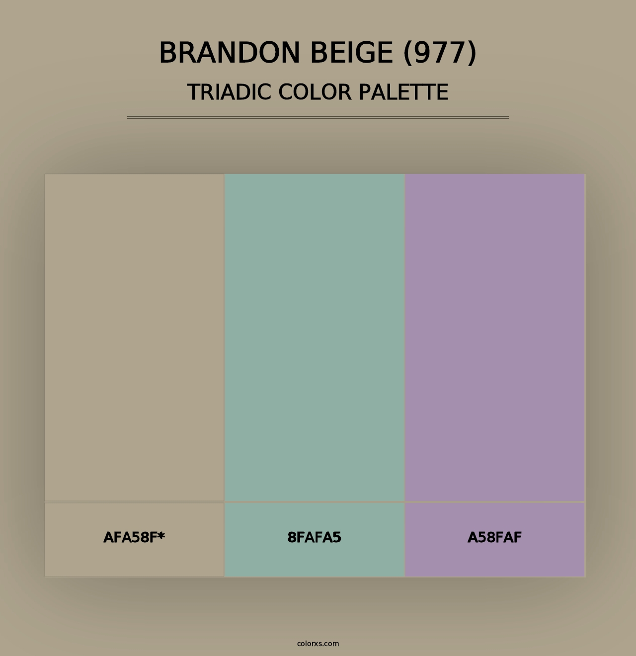 Brandon Beige (977) - Triadic Color Palette