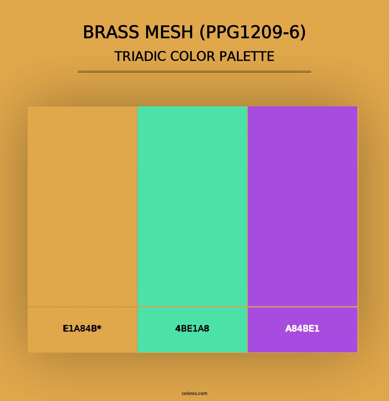 Brass Mesh (PPG1209-6) - Triadic Color Palette