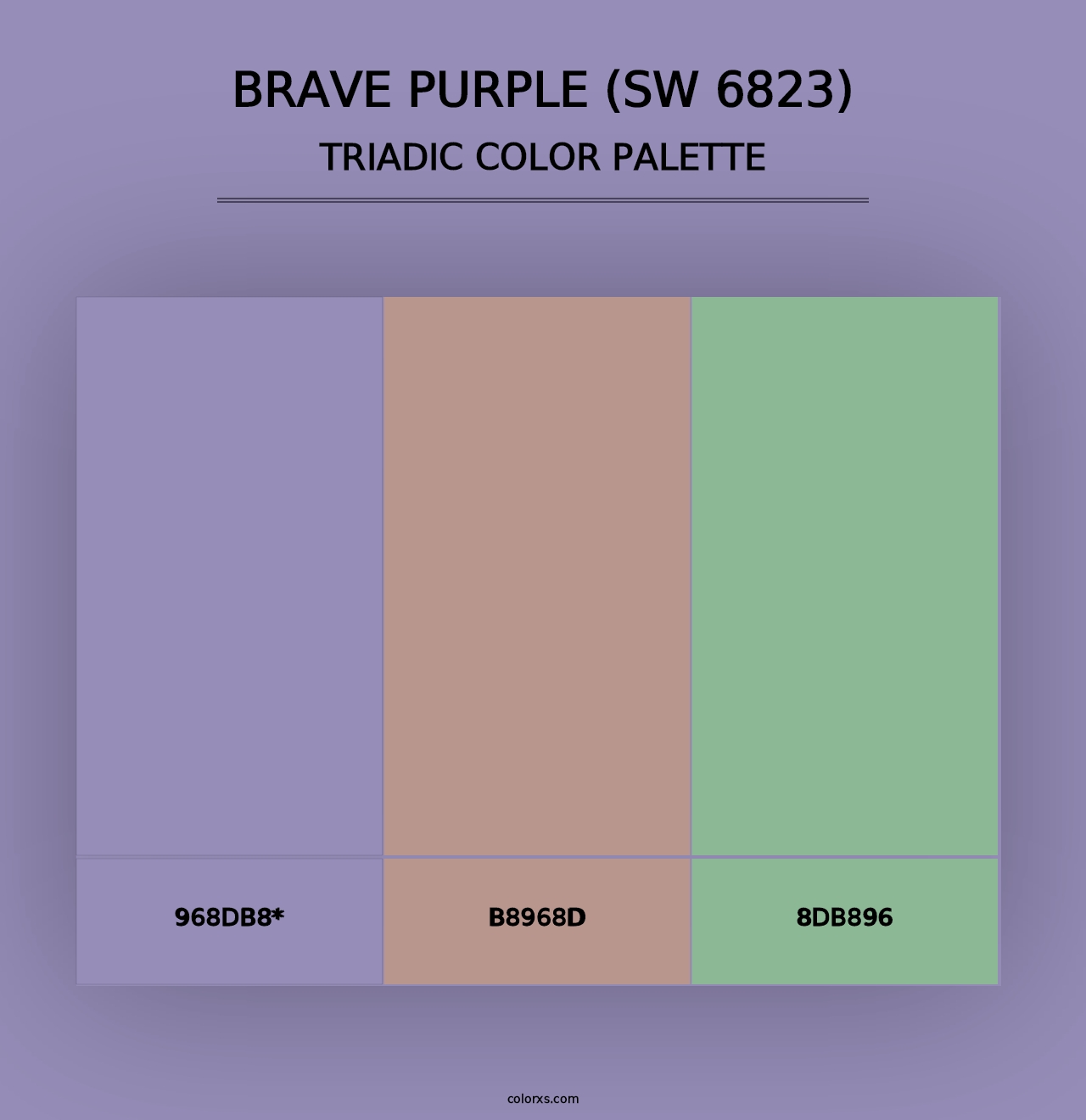 Brave Purple (SW 6823) - Triadic Color Palette