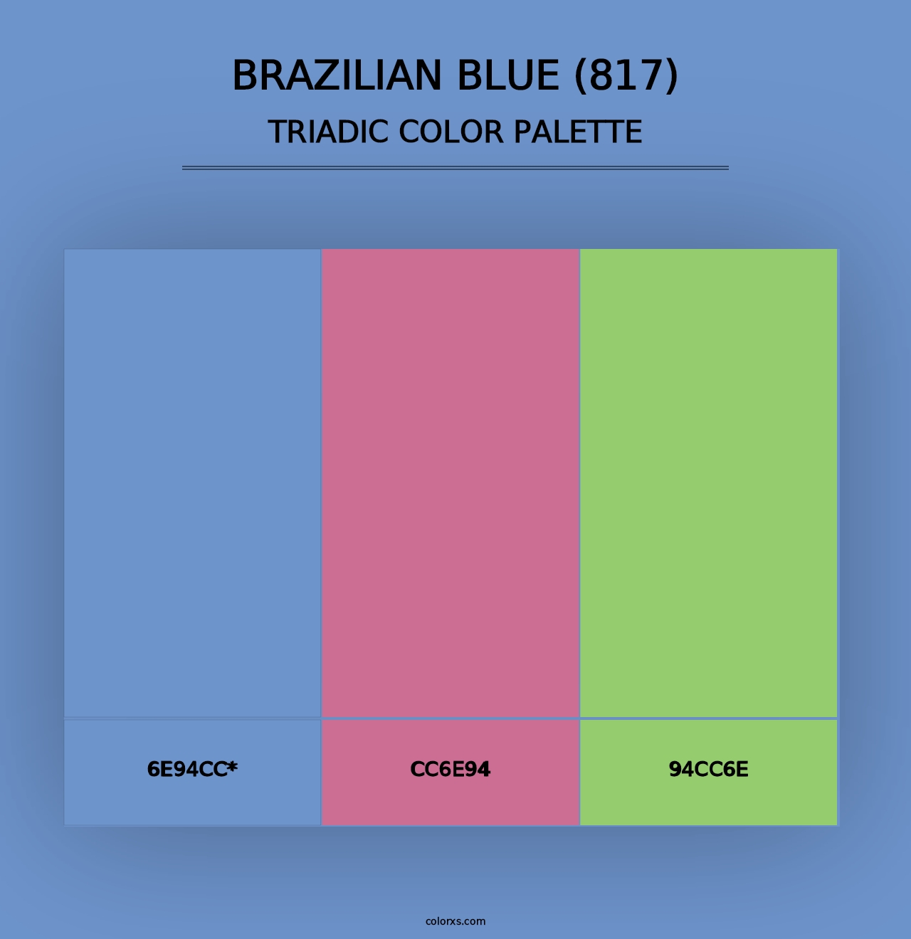 Brazilian Blue (817) - Triadic Color Palette