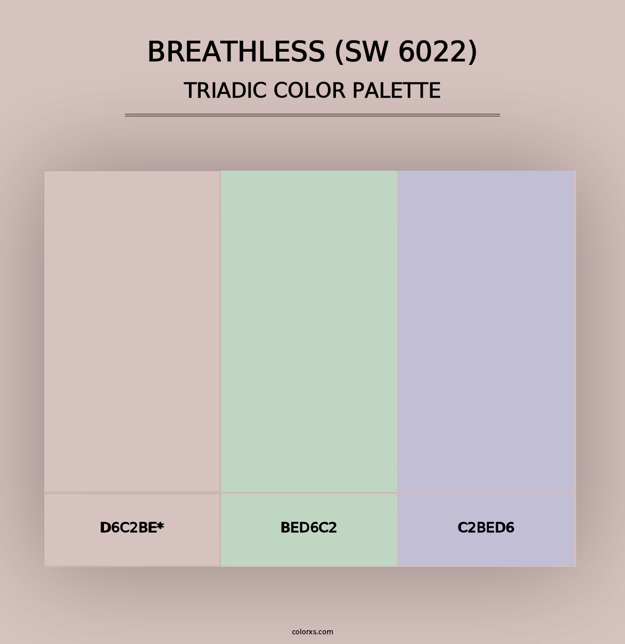 Breathless (SW 6022) - Triadic Color Palette