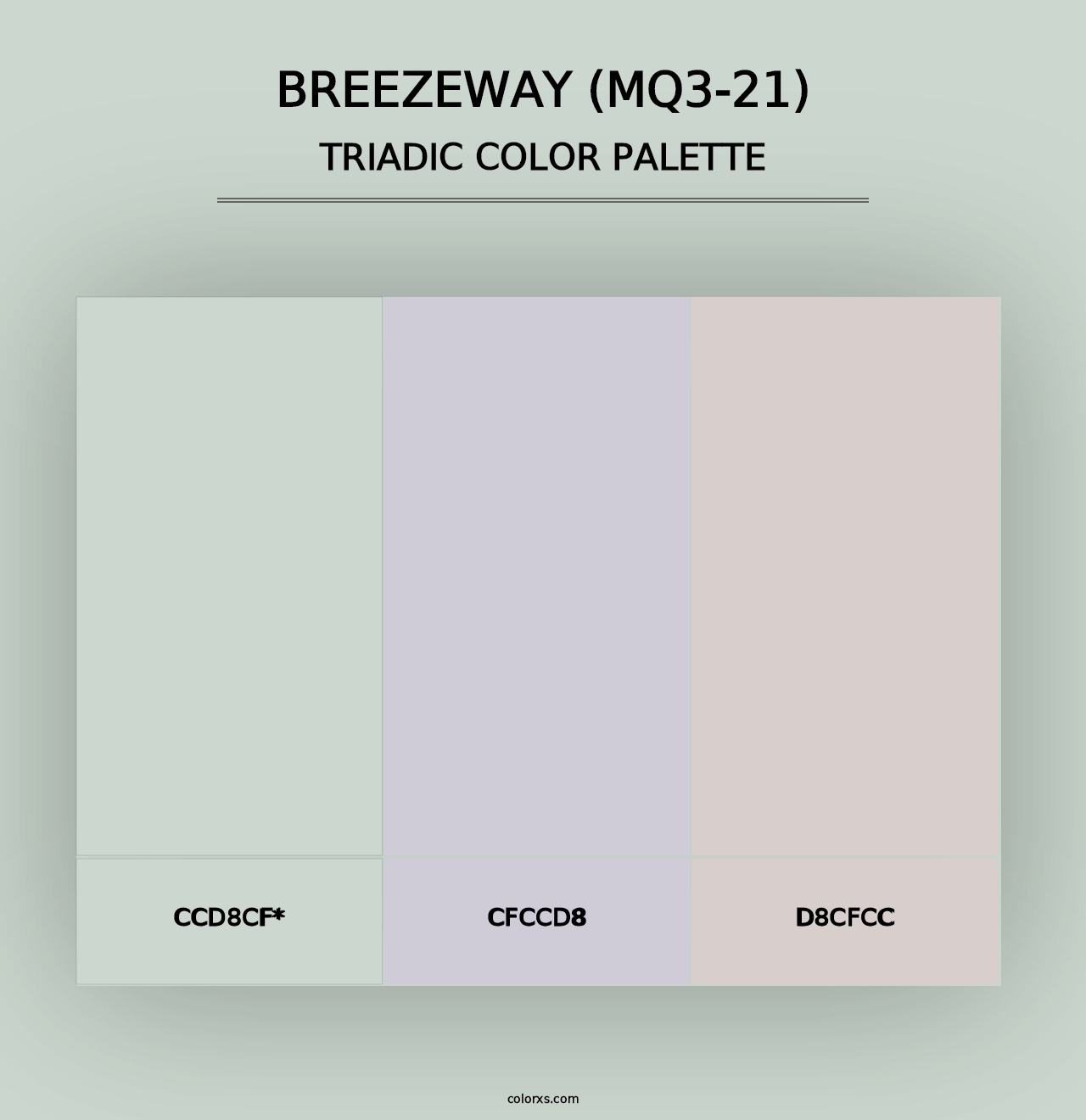 Breezeway (MQ3-21) - Triadic Color Palette