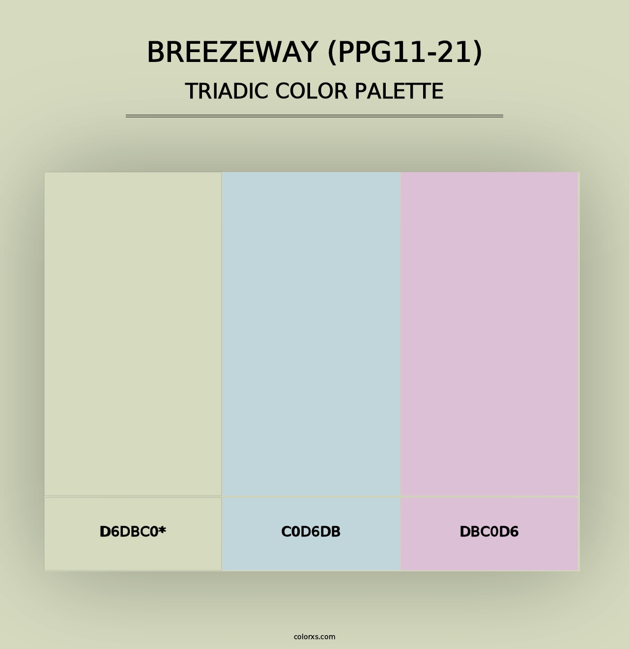 Breezeway (PPG11-21) - Triadic Color Palette