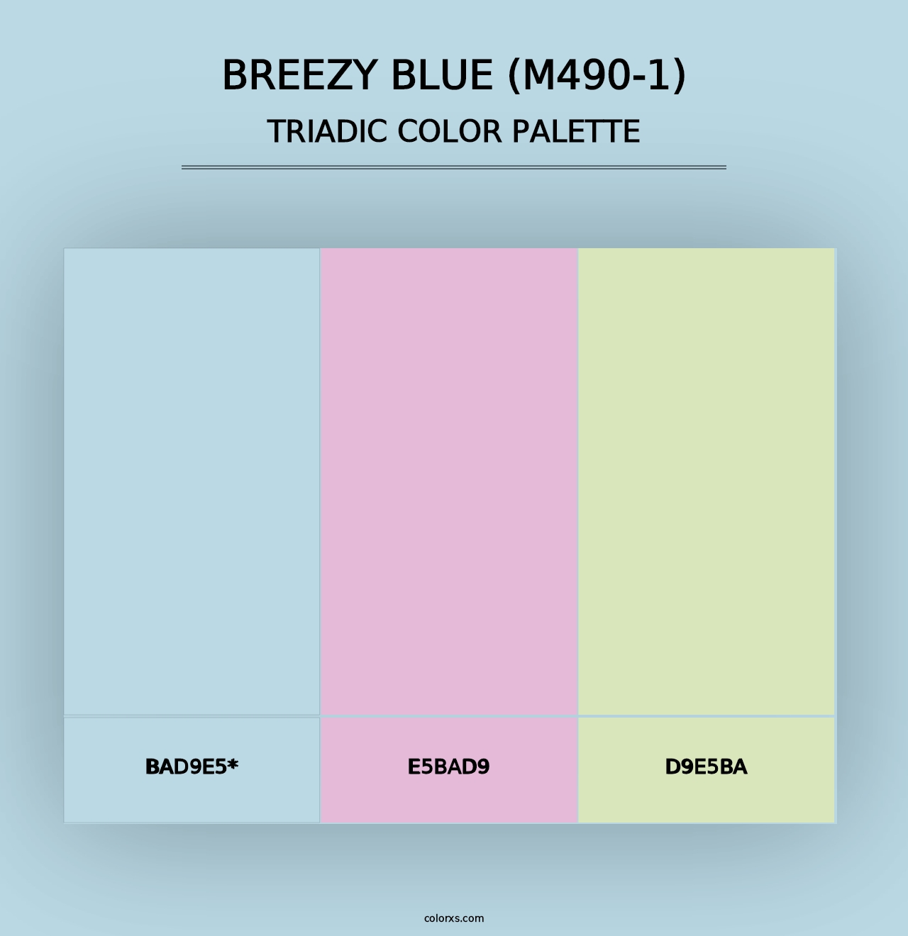 Breezy Blue (M490-1) - Triadic Color Palette