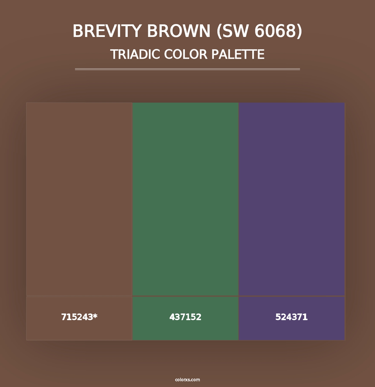 Brevity Brown (SW 6068) - Triadic Color Palette