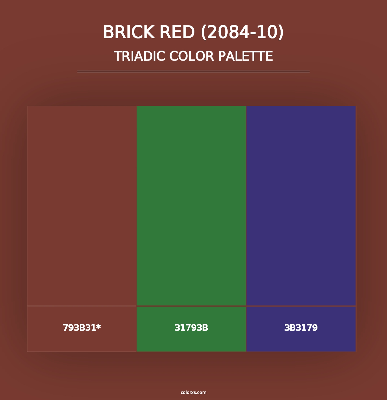 Brick Red (2084-10) - Triadic Color Palette