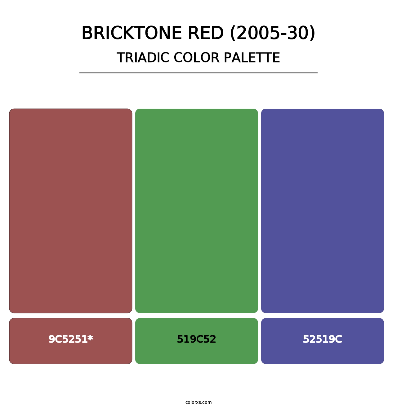 Bricktone Red (2005-30) - Triadic Color Palette