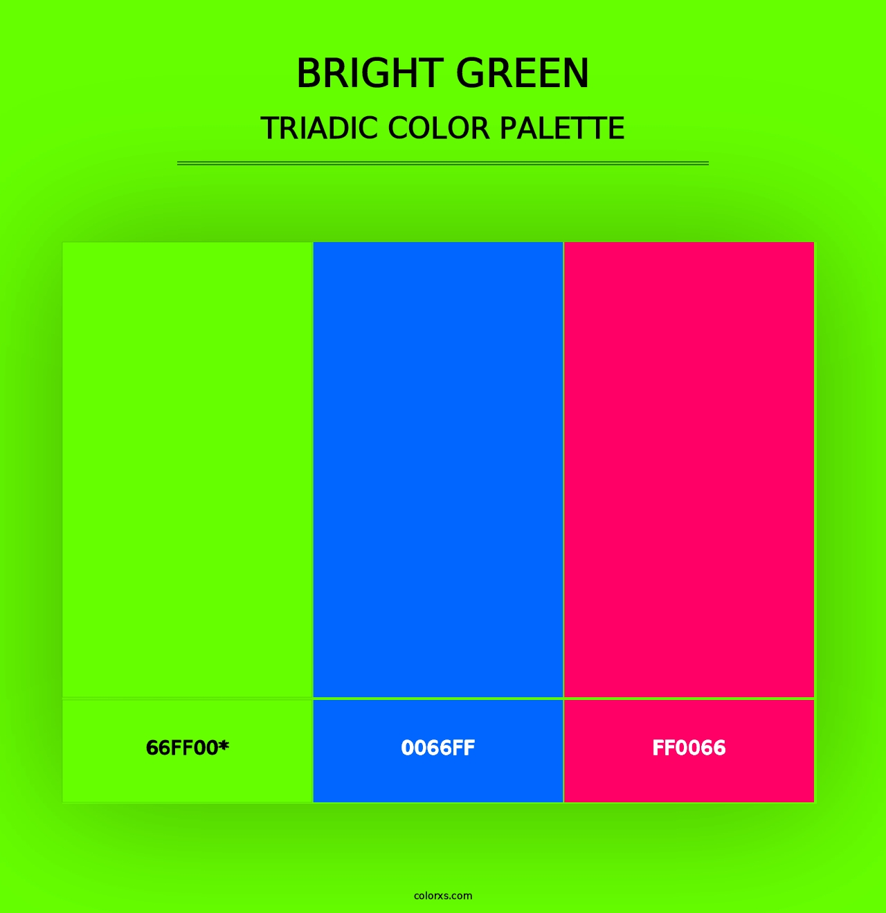 Bright Green - Triadic Color Palette