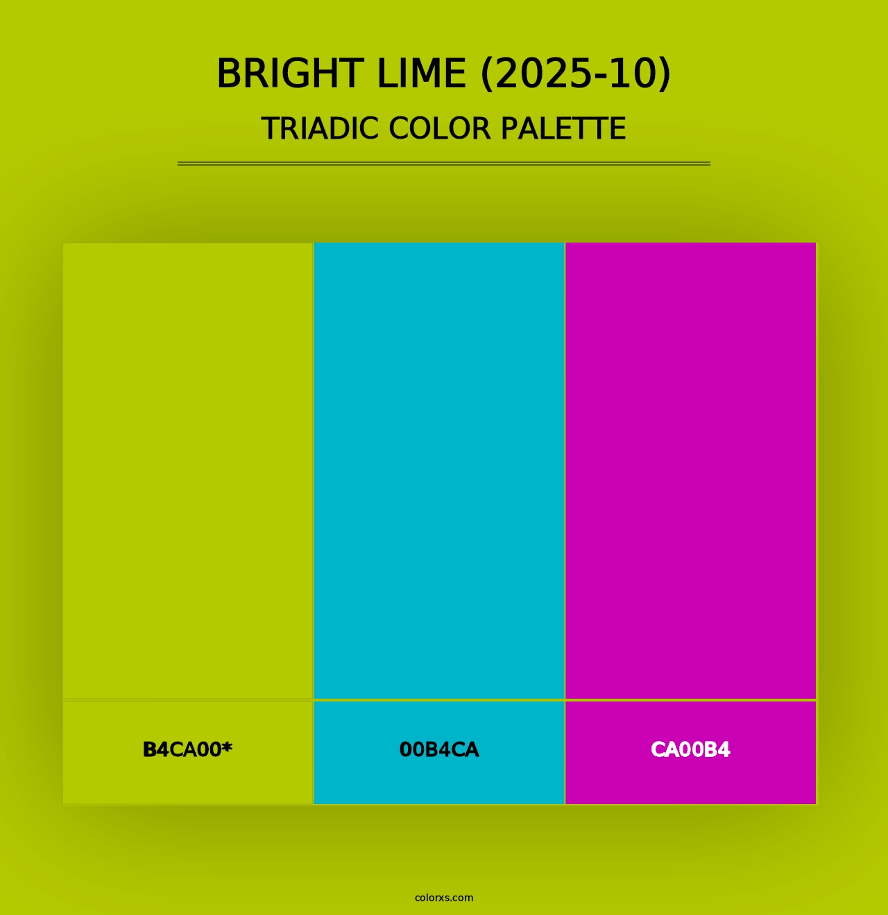 Bright Lime (2025-10) - Triadic Color Palette