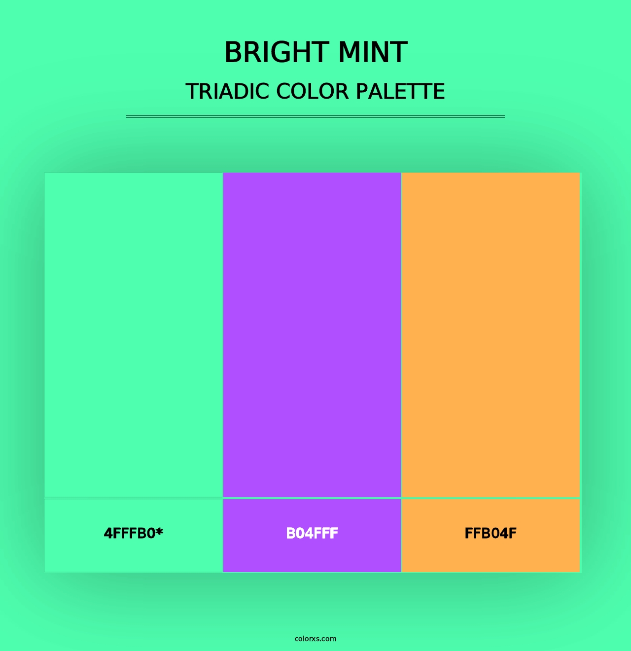 Bright Mint - Triadic Color Palette