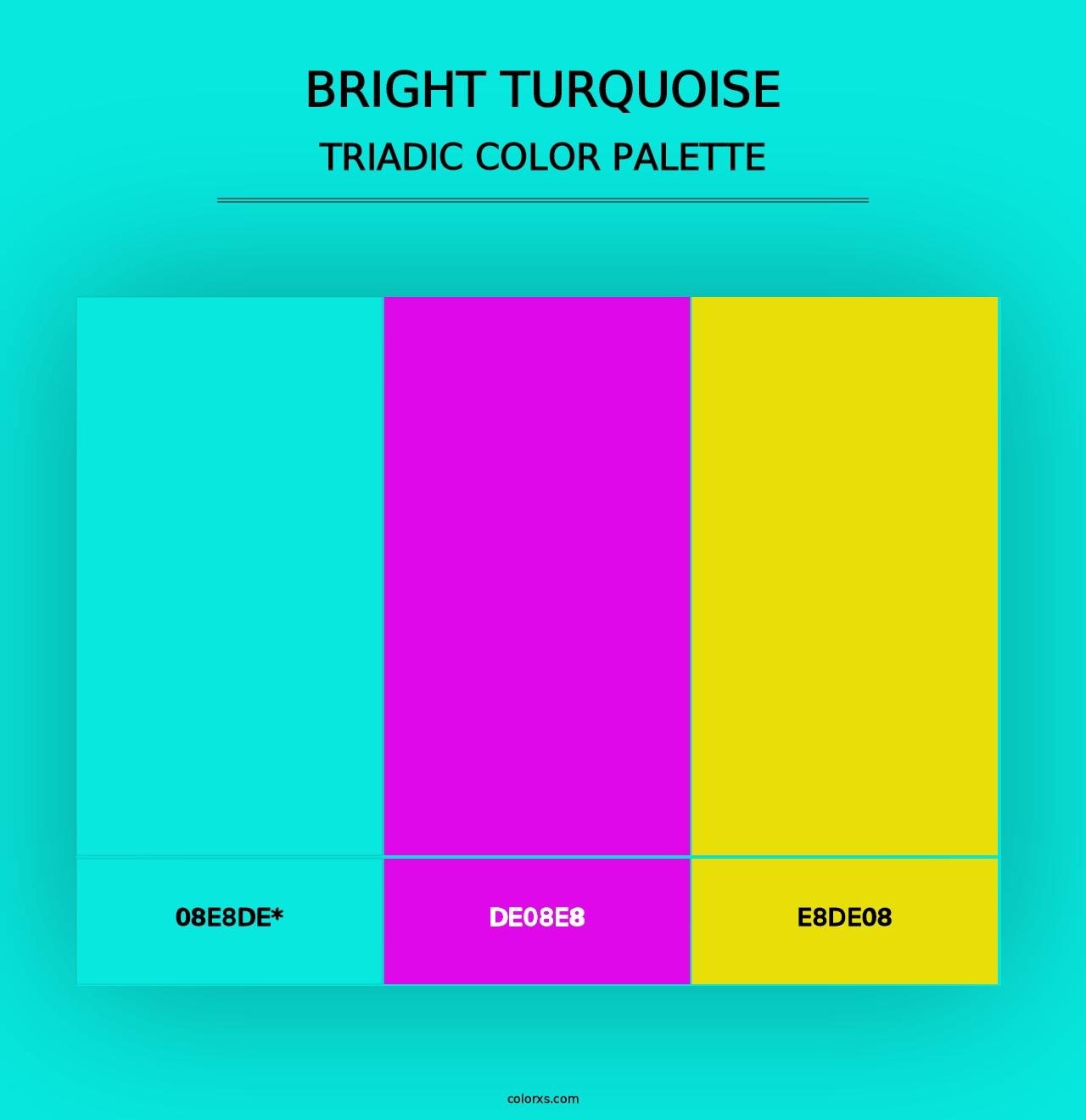 Bright Turquoise - Triadic Color Palette