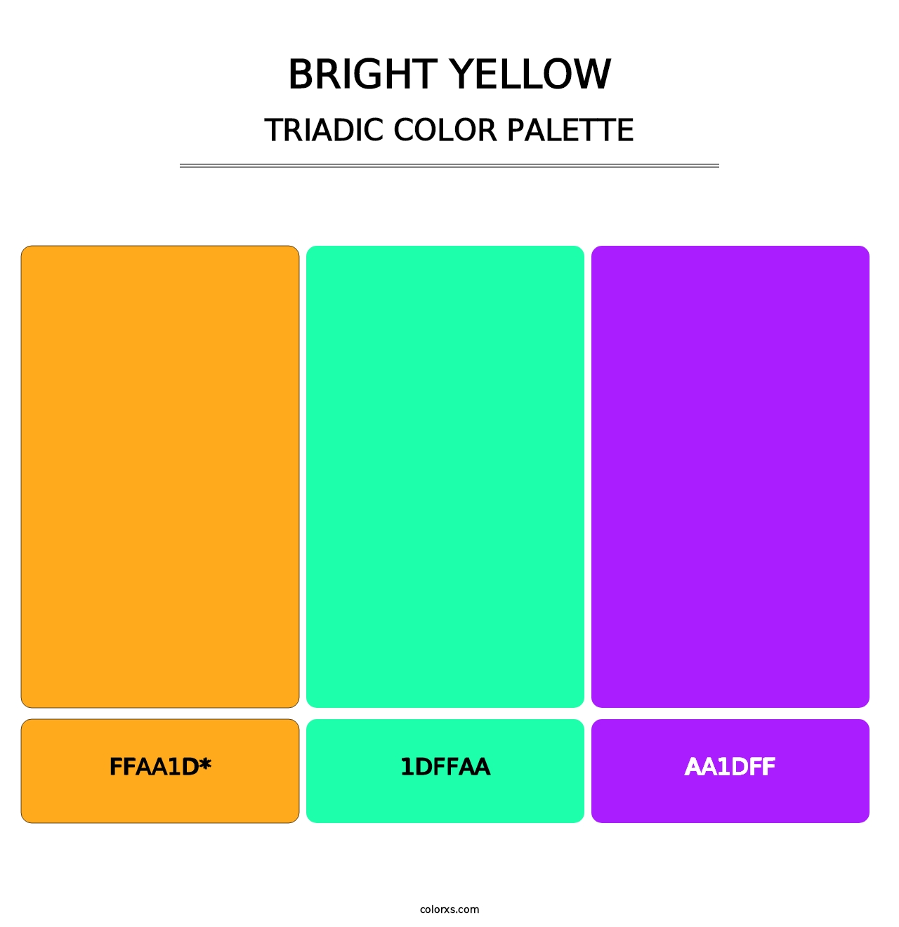 Bright Yellow - Triadic Color Palette