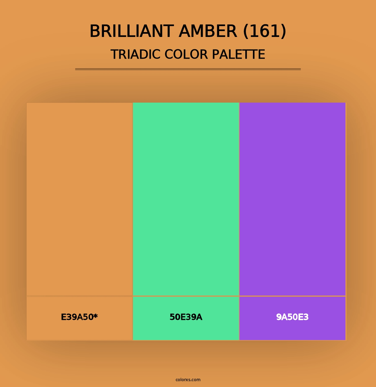 Brilliant Amber (161) - Triadic Color Palette