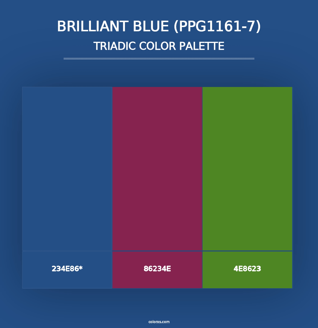 Brilliant Blue (PPG1161-7) - Triadic Color Palette