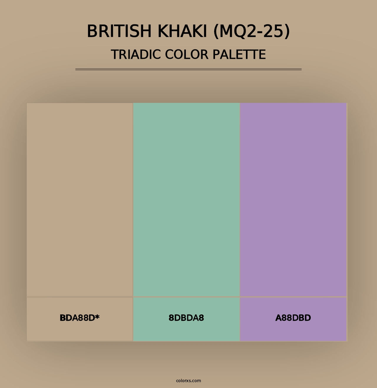 British Khaki (MQ2-25) - Triadic Color Palette