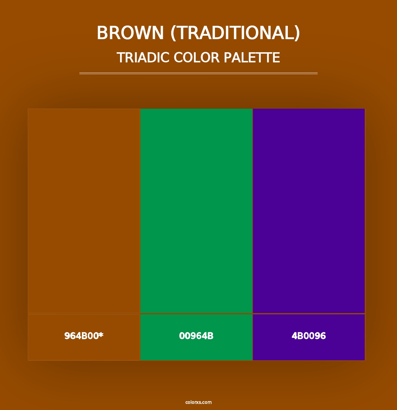 Brown (Traditional) - Triadic Color Palette