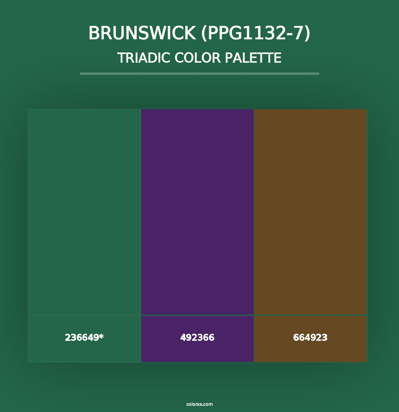 Brunswick (PPG1132-7) - Triadic Color Palette