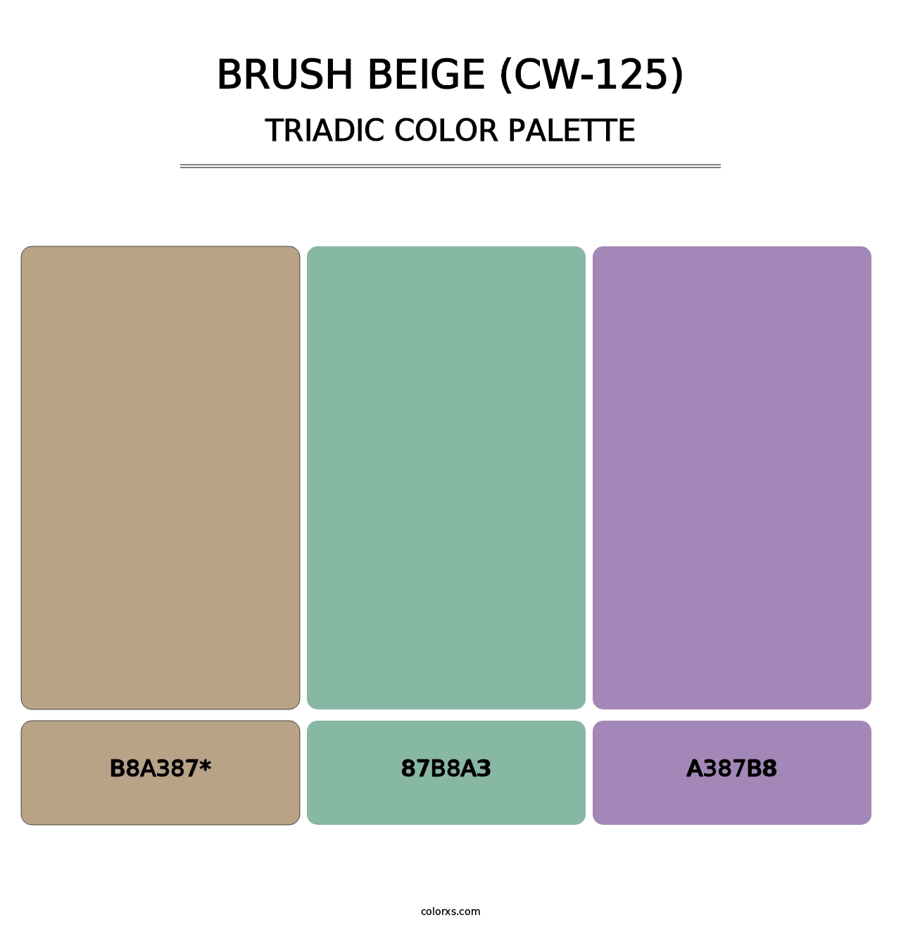 Brush Beige (CW-125) - Triadic Color Palette