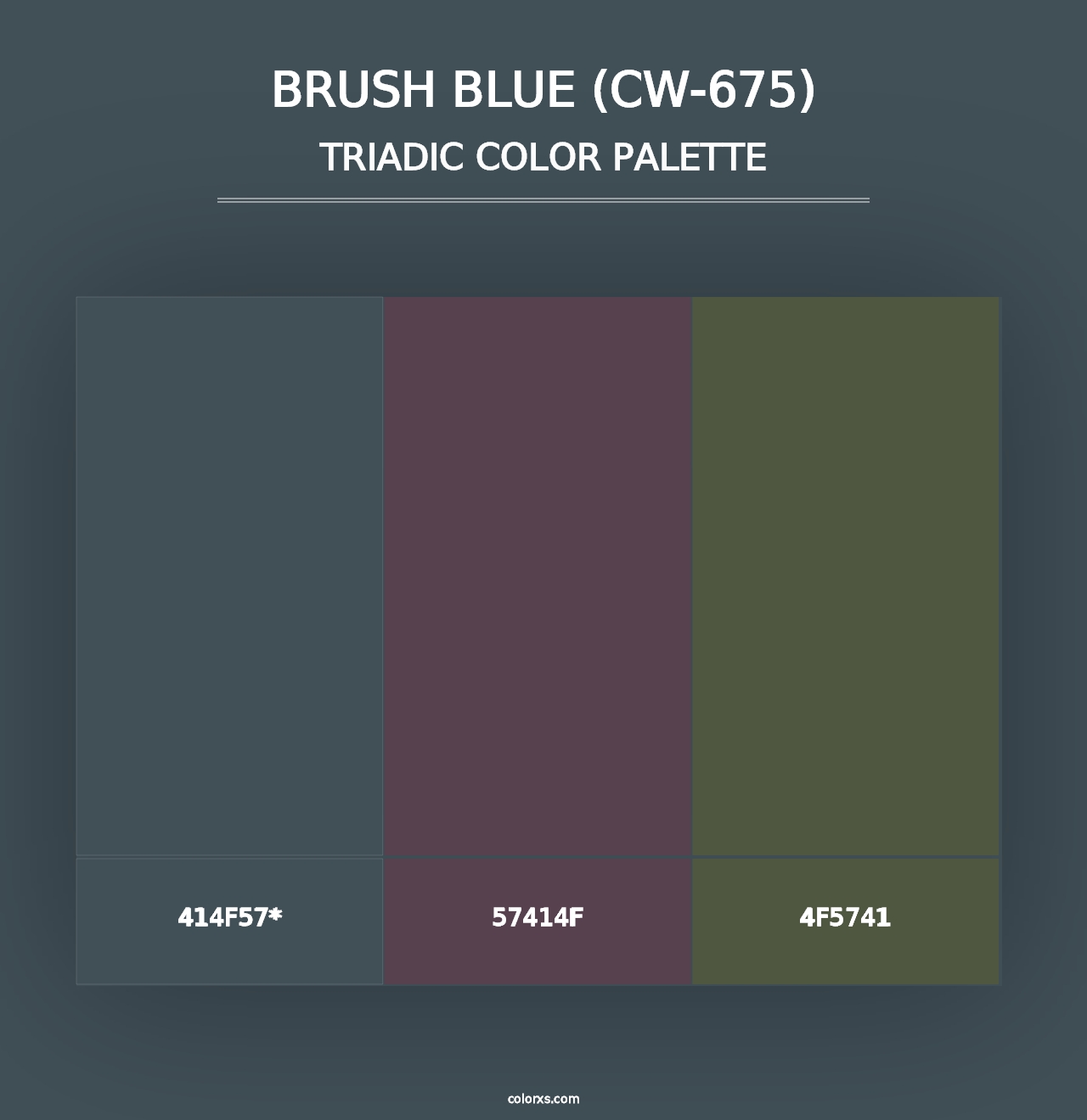 Brush Blue (CW-675) - Triadic Color Palette